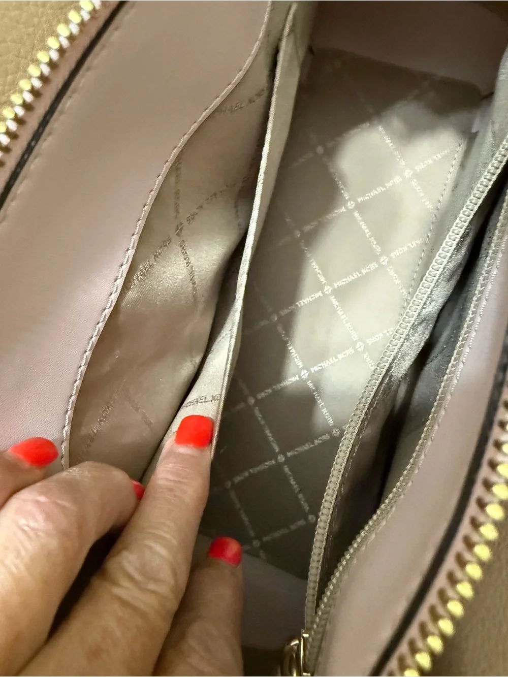Michael Kors Hamilton Legacy Blush Pink Pebbled Leather Satchel Crossbody